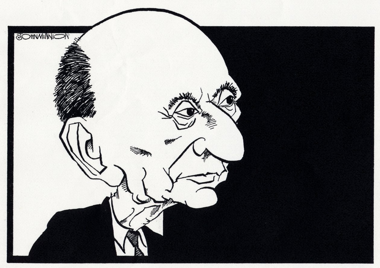 Arnold Schönberg, karikatur af John Minnion
