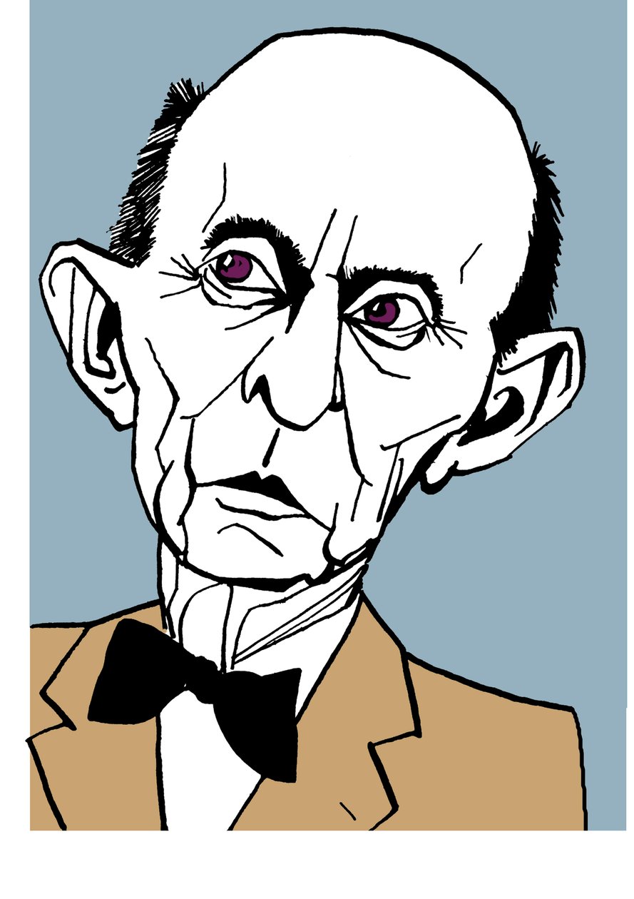 Arnold Schönberg, karikatur af John Minnion