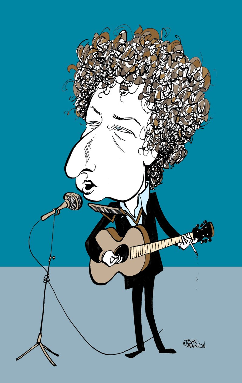 Bob Dylan (tegning) af John Minnion