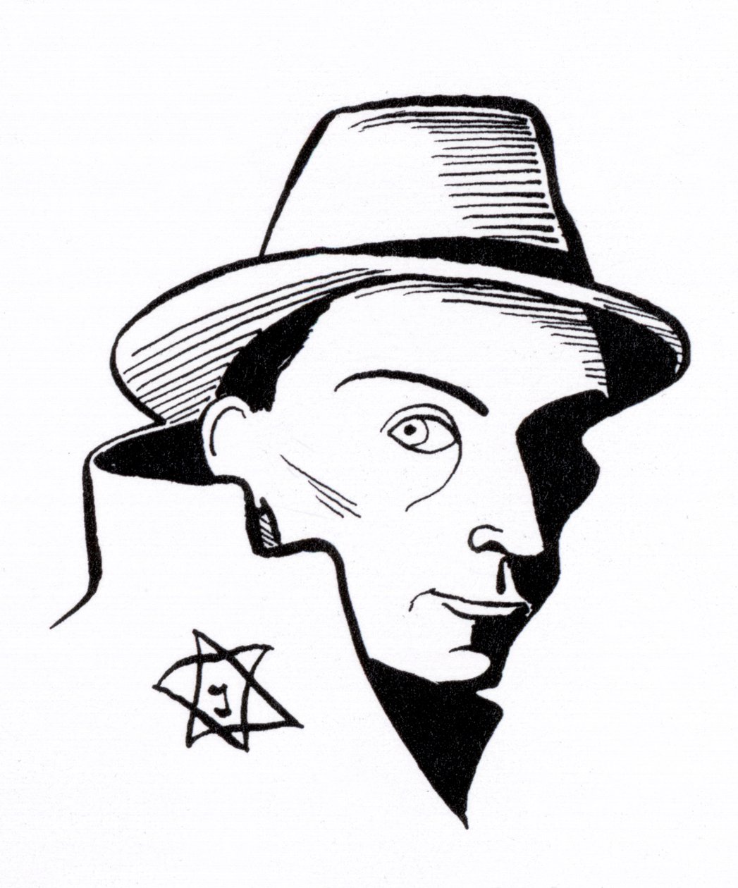 Felix Nussbaum, karikatur af John Minnion