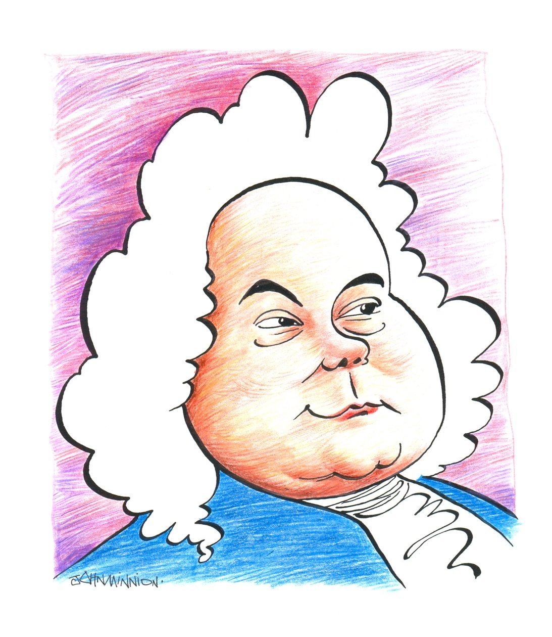 Georg Friedrich - George Frideric Handel - karikatur af den tyske (senere engelske) komponist John Minnion af John Minnion