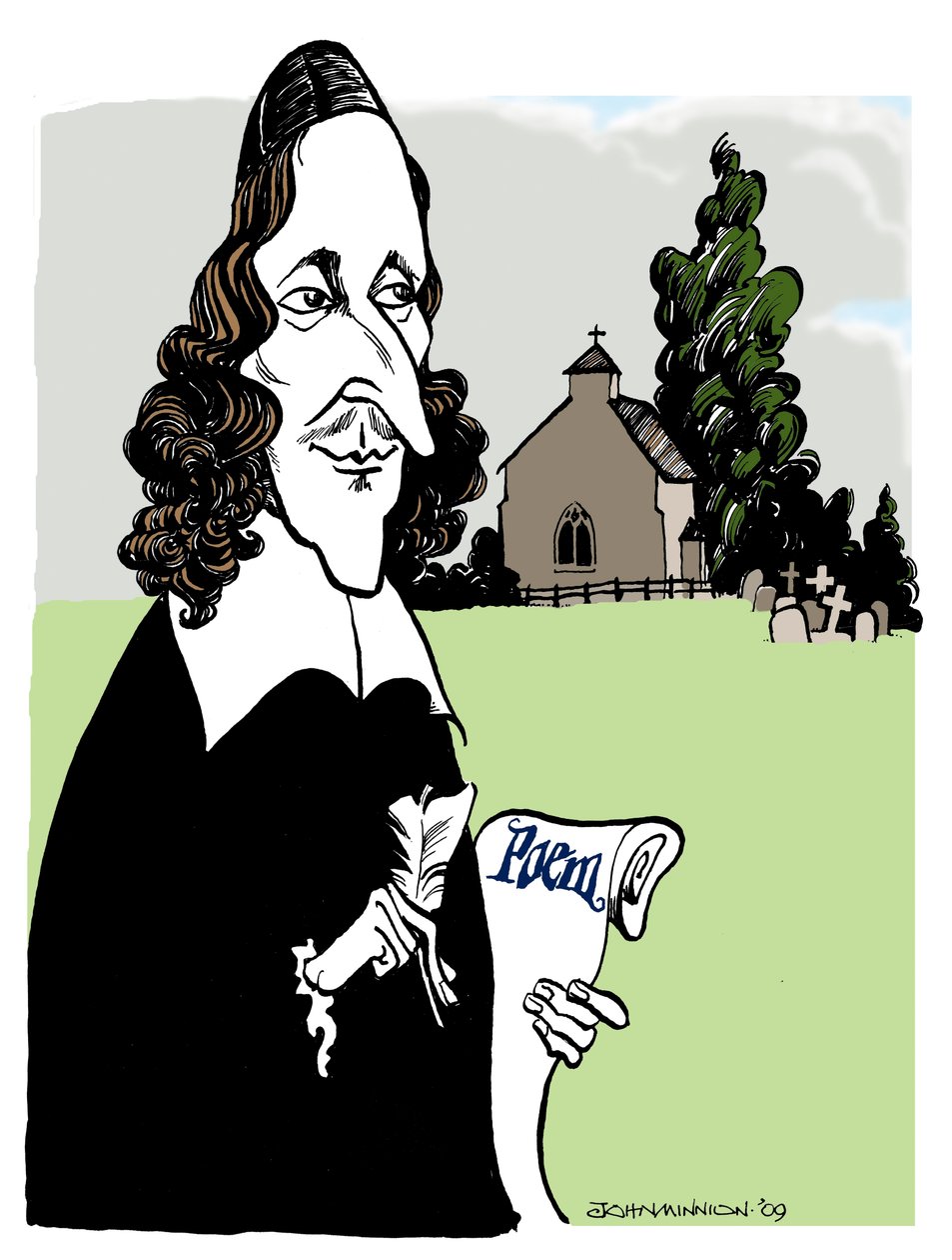 George Herbert - walisisk digter, taler, anglikansk præst af John Minnion