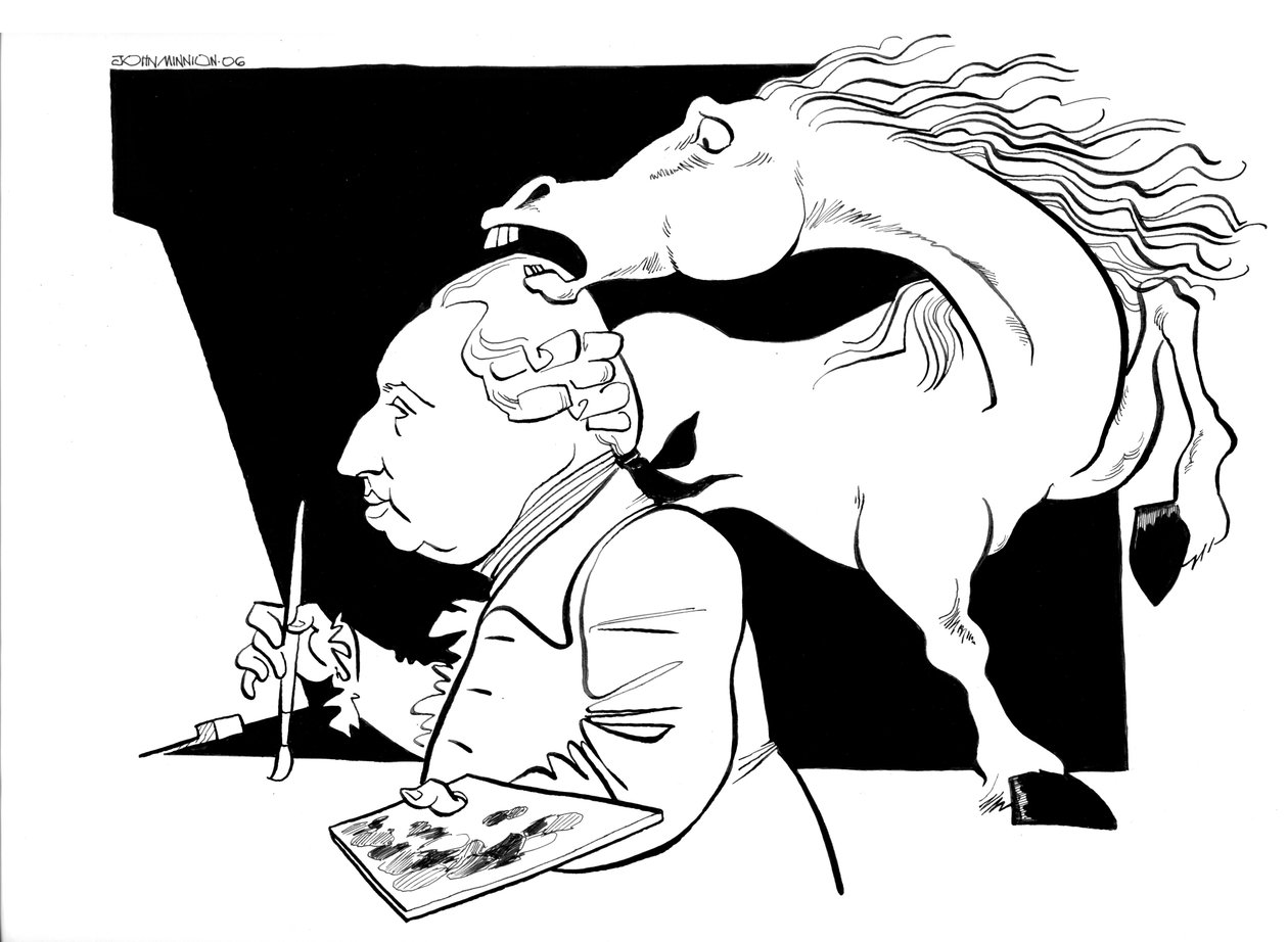 George Stubbs karikatur, britisk maler: 25. august 1724 - 10. juli 1806 af John Minnion