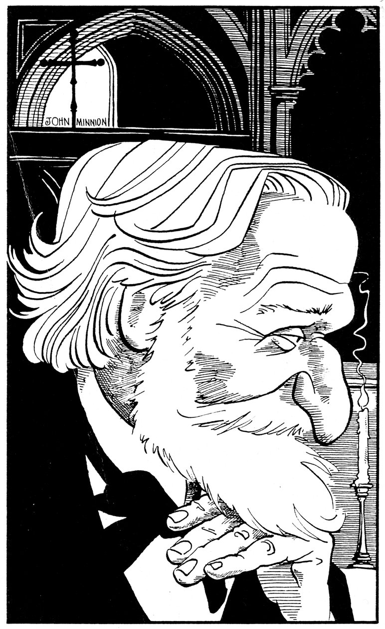 Giuseppe Verdi - profilportræt af den italienske komponist, 9. eller 10. oktober 1813 - 27. januar 1901 af John Minnion