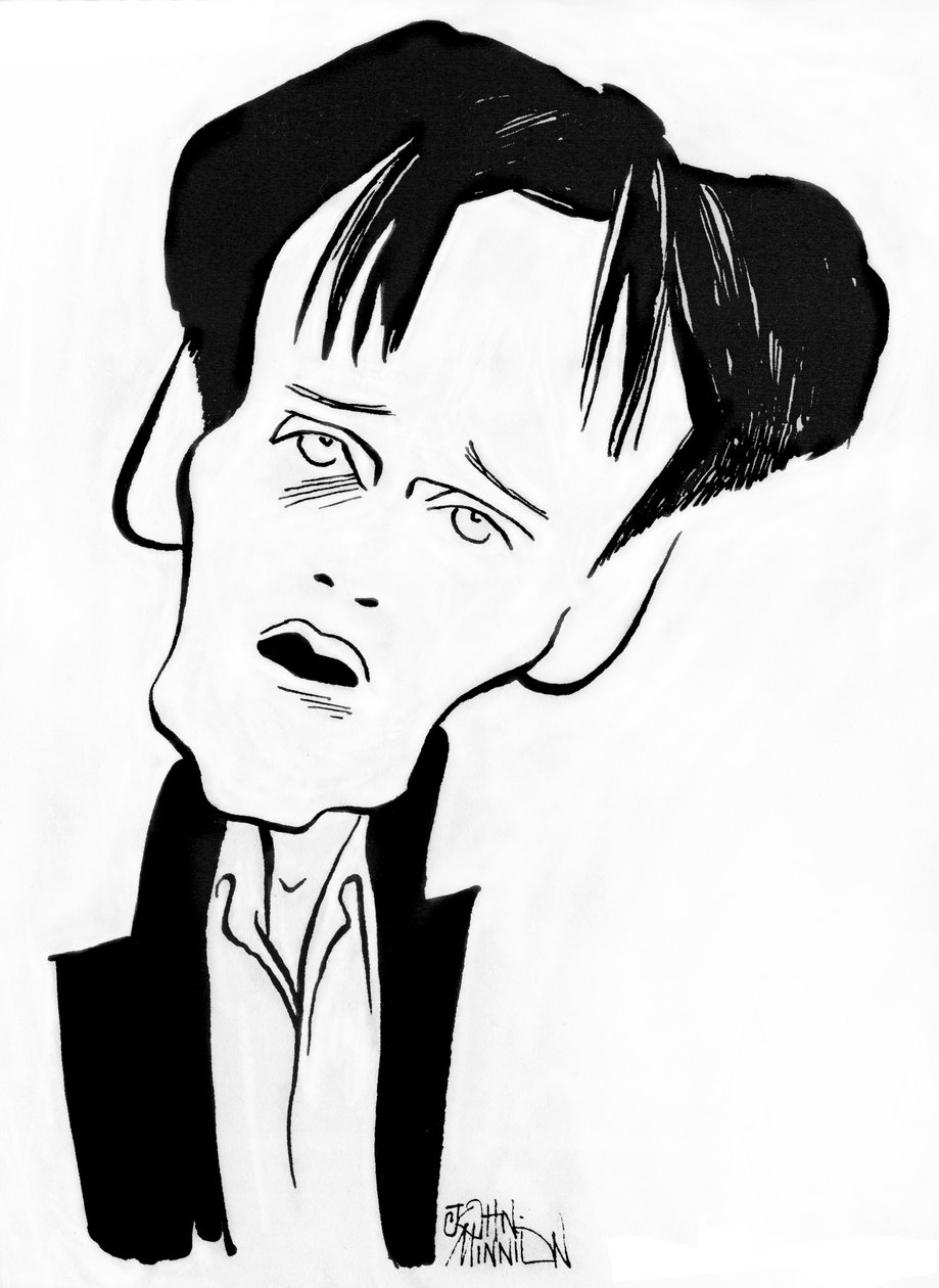 Ian Bostridge - karikatur af den engelske operasanger, b af John Minnion