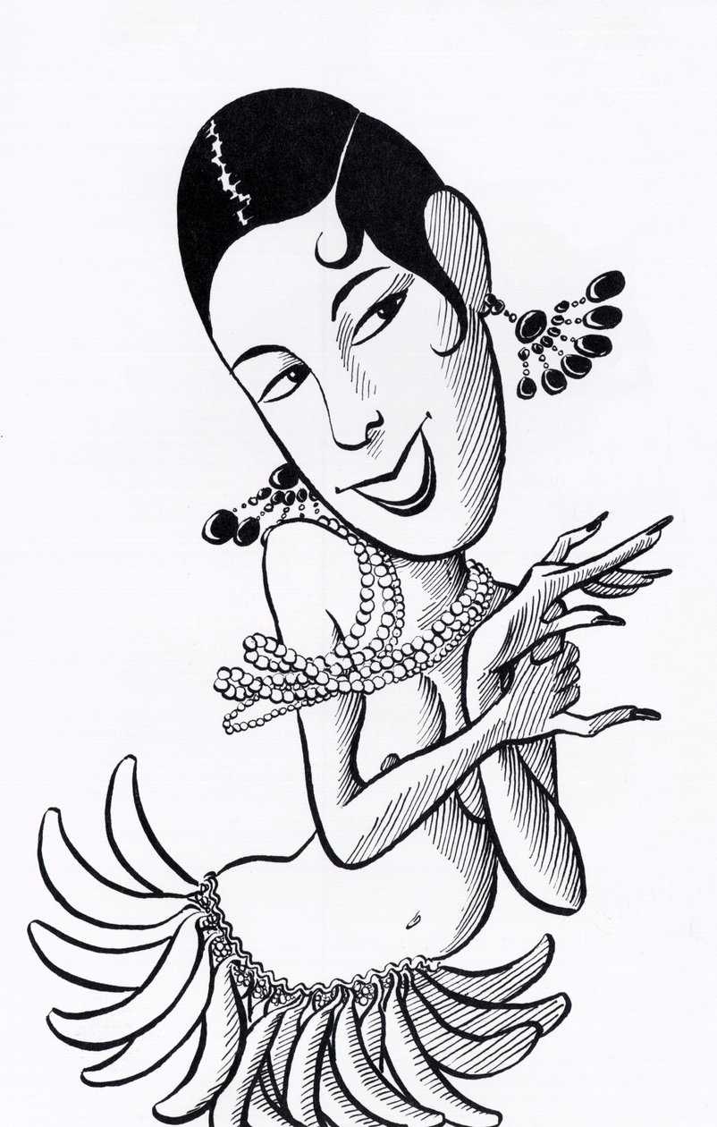 Josephine Baker, karikatur af John Minnion