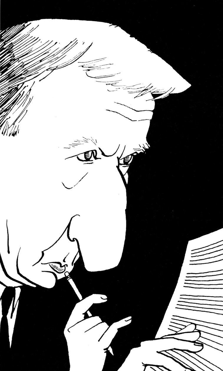 Richard Rodney Bennett, karikatur af John Minnion af John Minnion