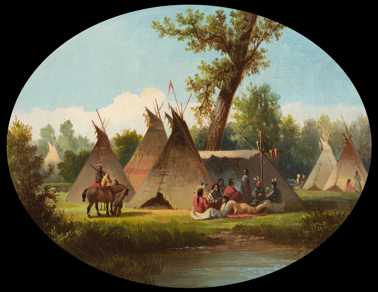 Assiniboin-lejren på Upper Missouri, ca. 1870 af John Mix Stanley