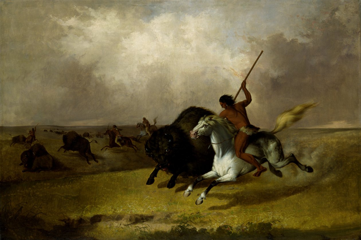Buffalo Hunt on the Southwestern Prairies, 1845. af John Mix Stanley