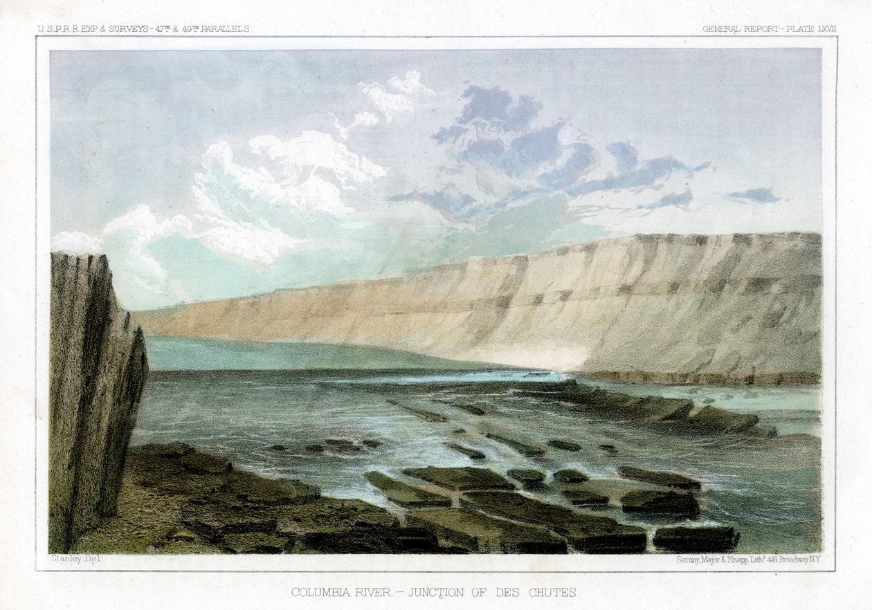 Columbia River, Junction of the Des Chutes, 1856. af John Mix Stanley