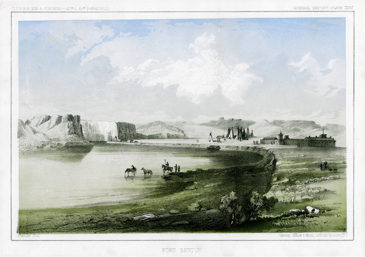Fort Benton, Montana, USA, 1856 af John Mix Stanley