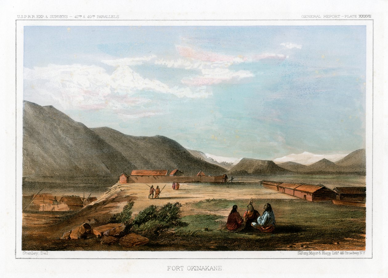 Fort Okinakane, USA, 1856. af John Mix Stanley
