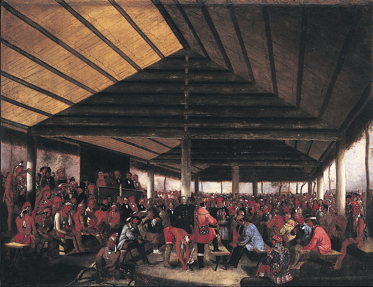 Internationalt indianerråd (afholdt i Tallequah, Indianerterritoriet, i 1843) af John Mix Stanley