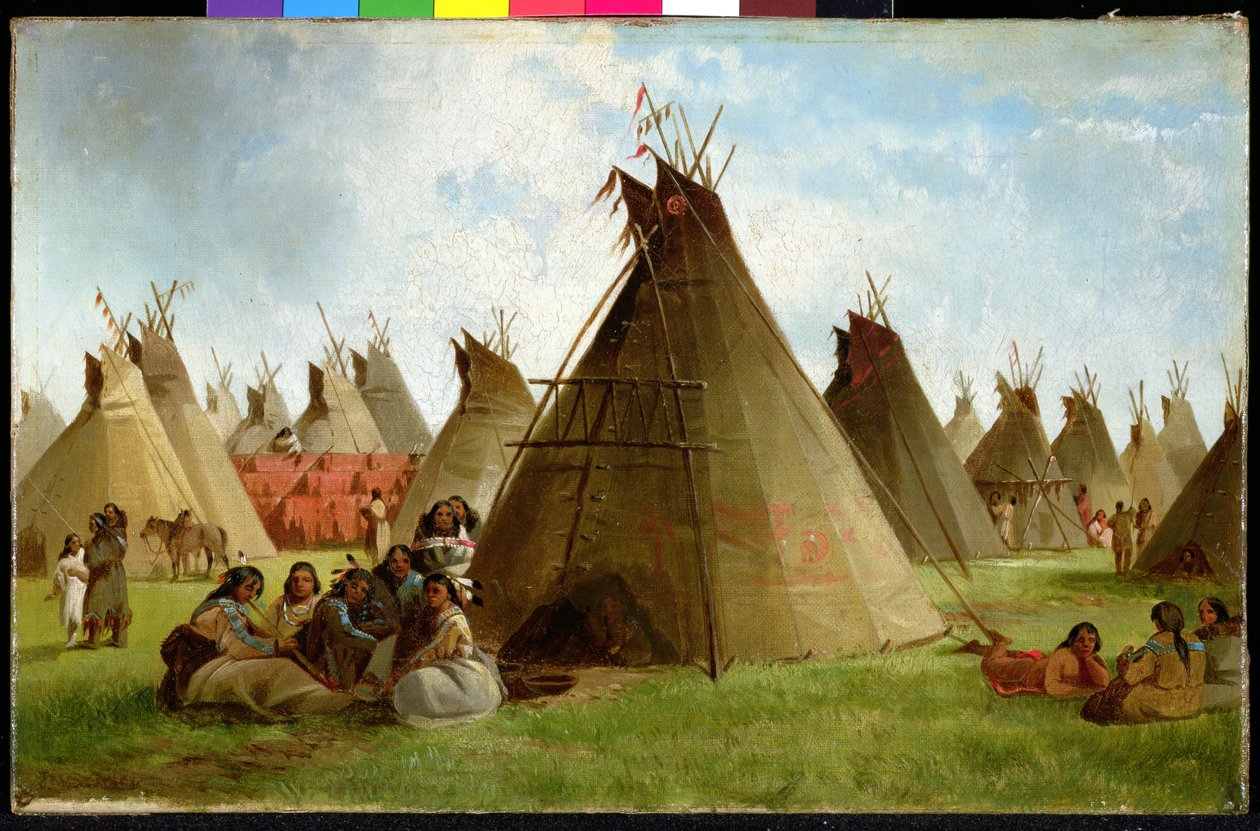 Prairie Indian Encampment, ca. 1870 (olie på lærred) af John Mix Stanley
