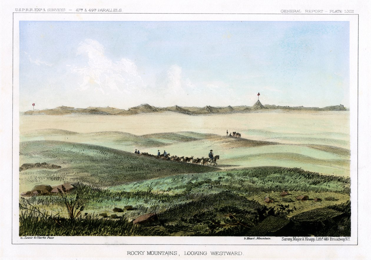 Rocky Mountains, ser mod vest, USA, 1856. af John Mix Stanley