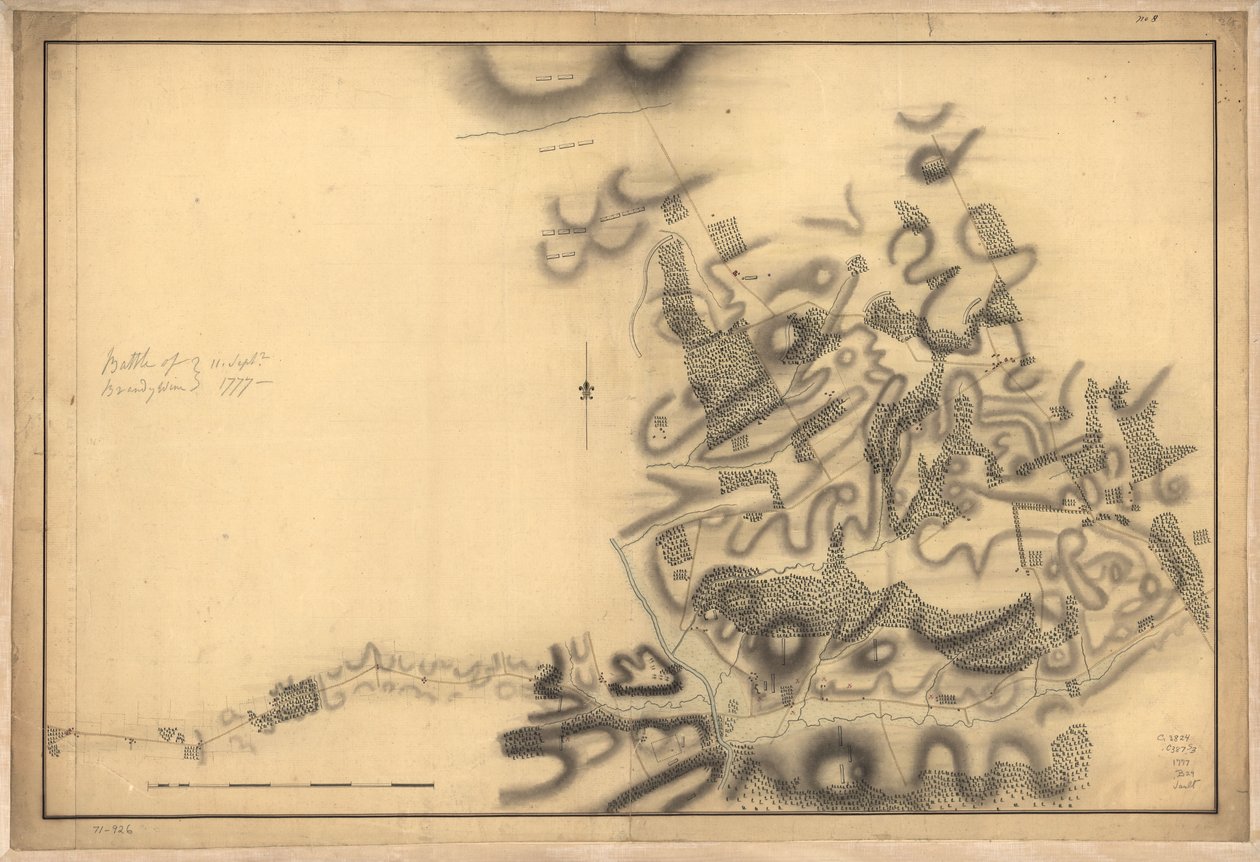 Slaget ved Brandywine, 11. sept. 1777. LOC gm71000926 af John Montresor