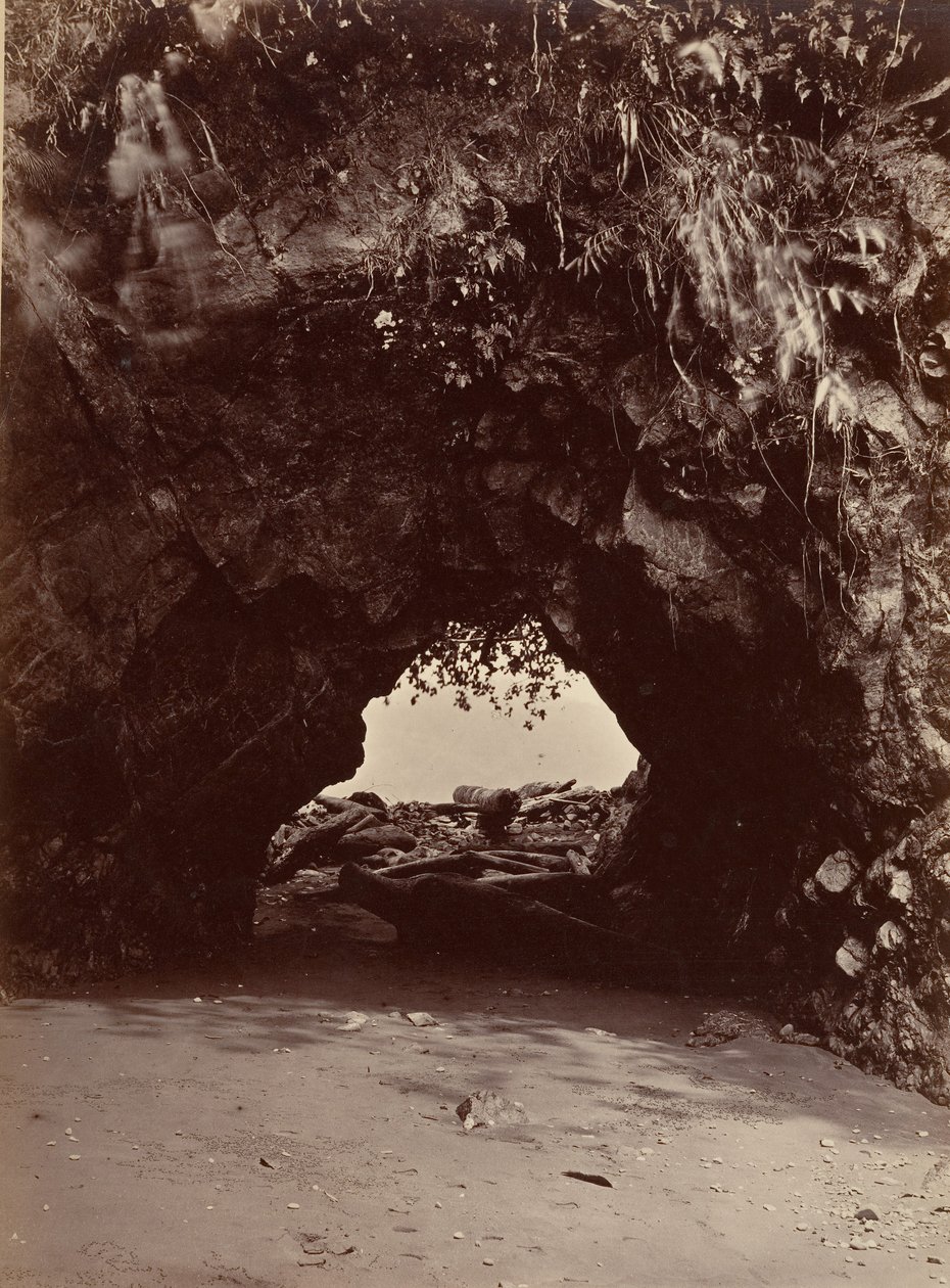 Tropisk landskab, Natural Arch, Cupica Bay, 1871. af John Moran