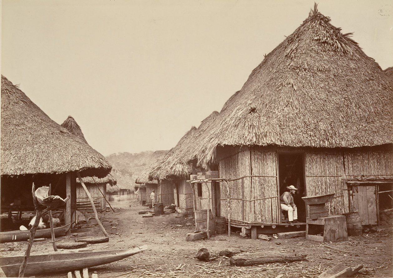 Tropisk landskab, Street, Chipigana, 1871. af John Moran