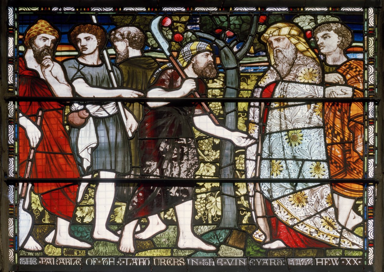 Paisley Abbey, Cottire & Co, tilskrevet John Moyr Smith, Laborers In The Vineyard, 1873 af John Moyr attr.to Smith