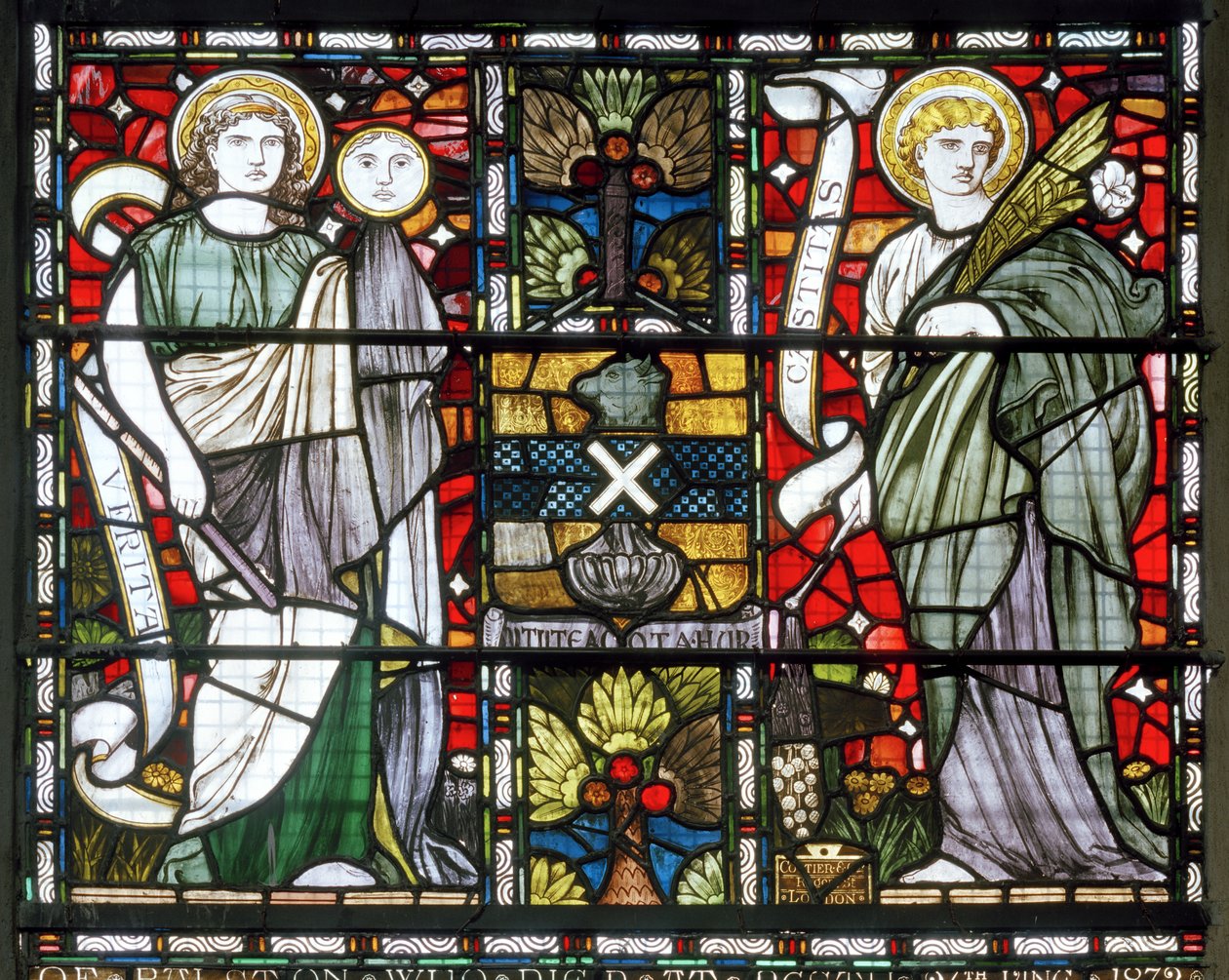 Paisley Abbey, Cottire & Co, tilskrevet John Moyr Smith, Truth & Chastity, 1873 af John Moyr attr.to Smith