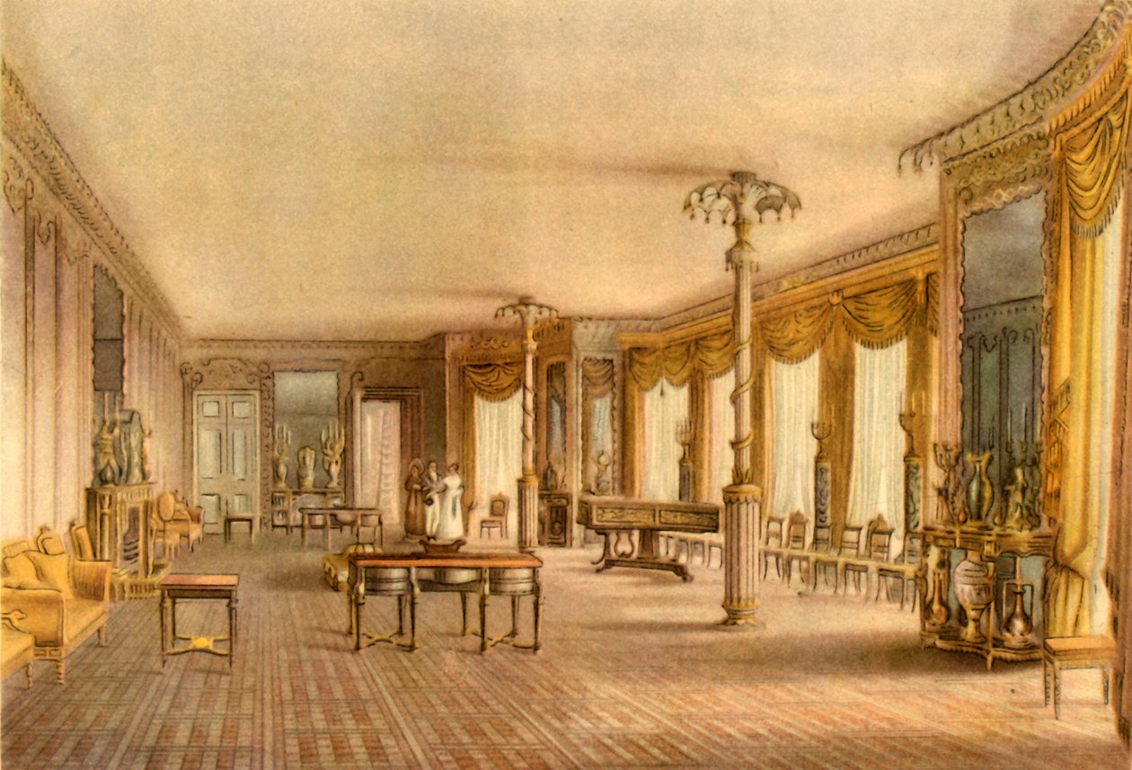 The North Drawing-Room, Royal Pavilion, Brighton, East Sussex, 1824, 1946. af John Nash