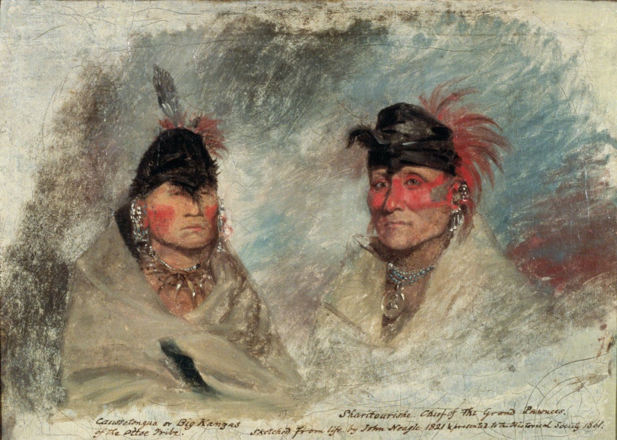 Big Kansas, eller Caussetongua, og Sharitarishe, chef for Grand Pawnees, 1821 af John Neagle