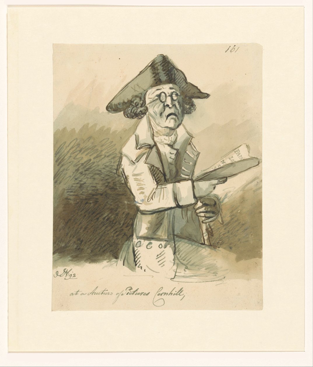 Mand på en maleri auktion På en auktion over billeder Cornhill (titel på objekt) af John Nixon (signed by artist)