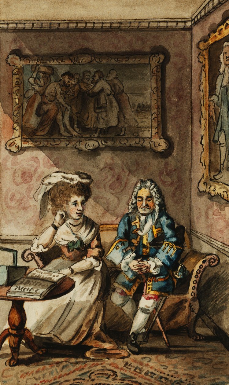 Et sæt af tolv illustrationer til Tristram Shandy, af John Nixon