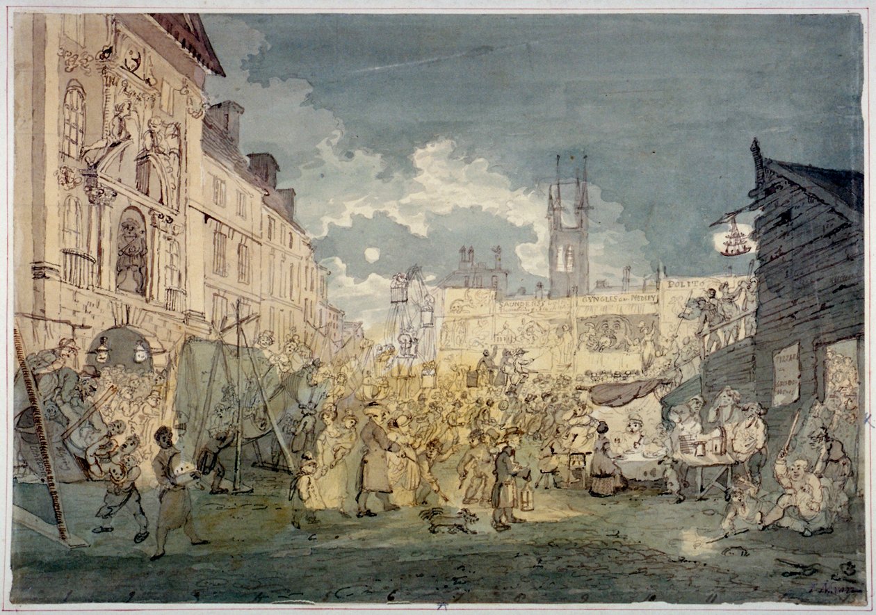 Bartholomew Fair, West Smithfield, City of London, 1813. af John Nixon