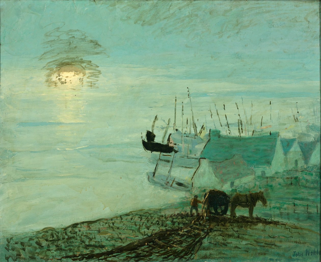 Strandscene (bagside af 1929.6.79A) af John Noble