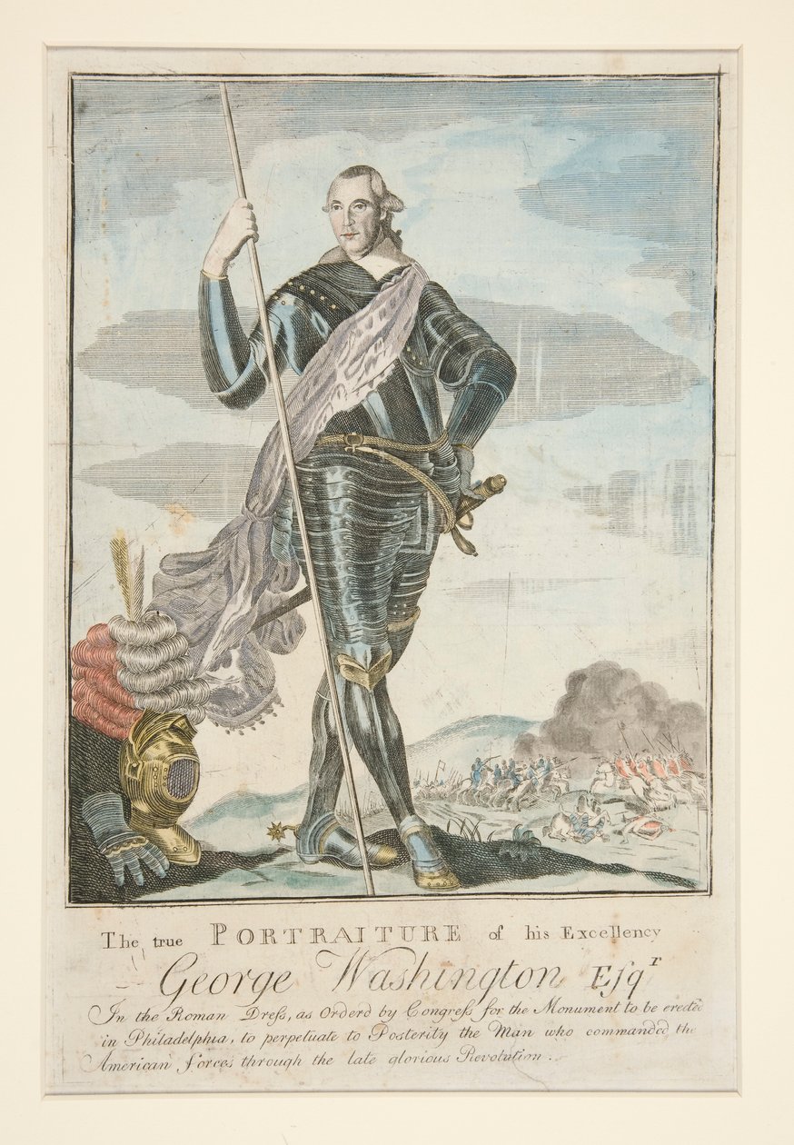 Det sande portræt af hans Excellence George Washington Esqr. i den romerske kjole af John Norman