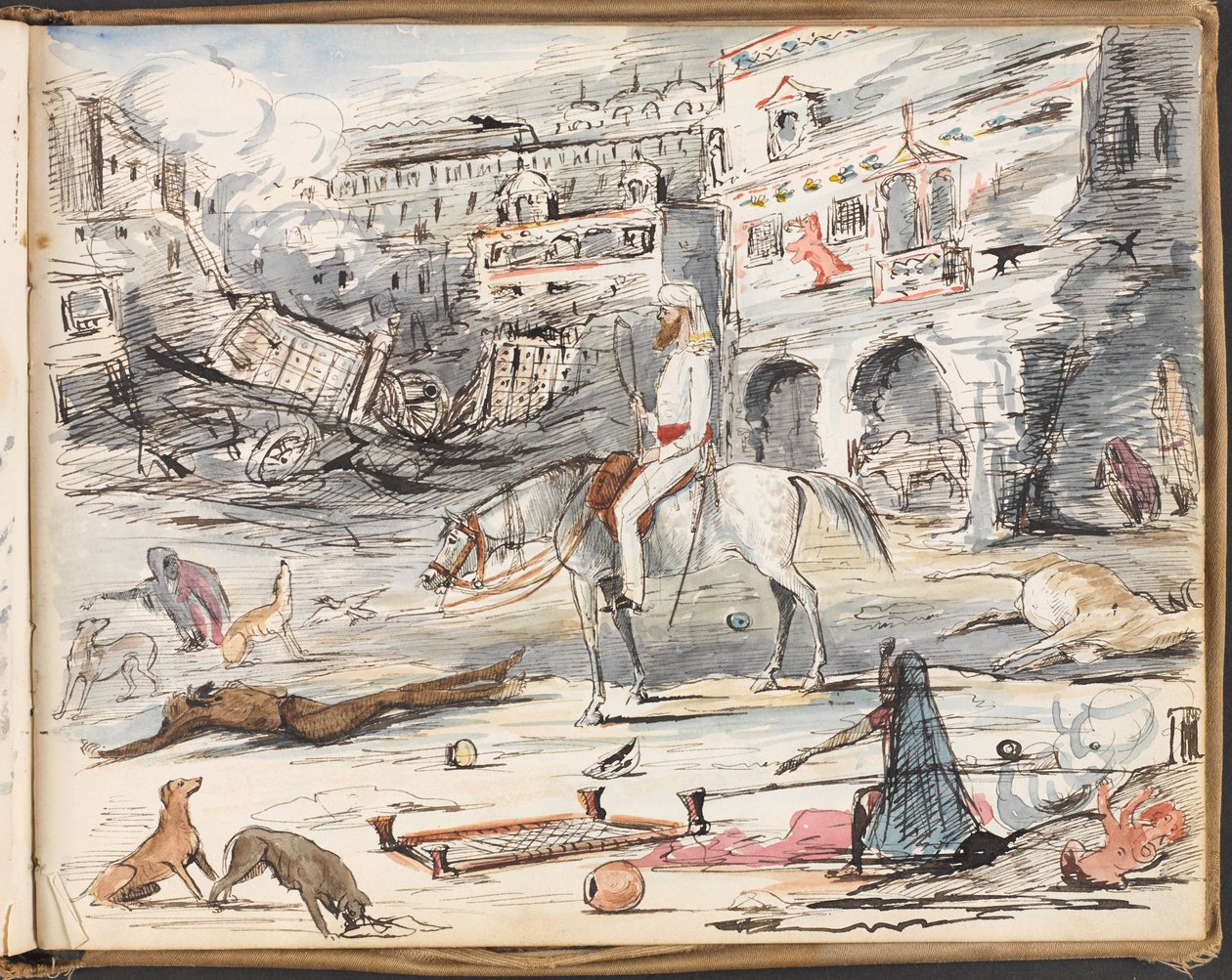Kotah efter overfaldet, en af gadebarrikaderne Jeg stifter bekendtskab med Romance of War af John North Crealock
