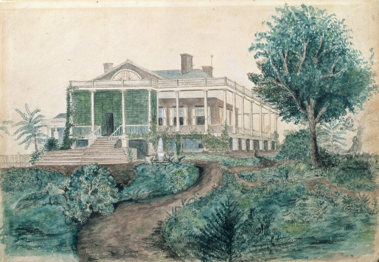 The Inman Homestead (wc på papir) af John OBrian Inman