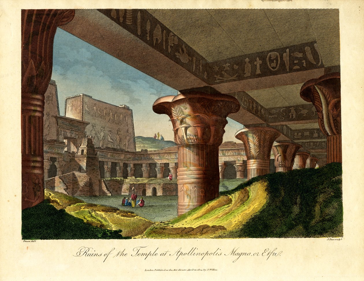 Ruinerne af templet ved Apollinopolis Magna eller Edfu af John Pass