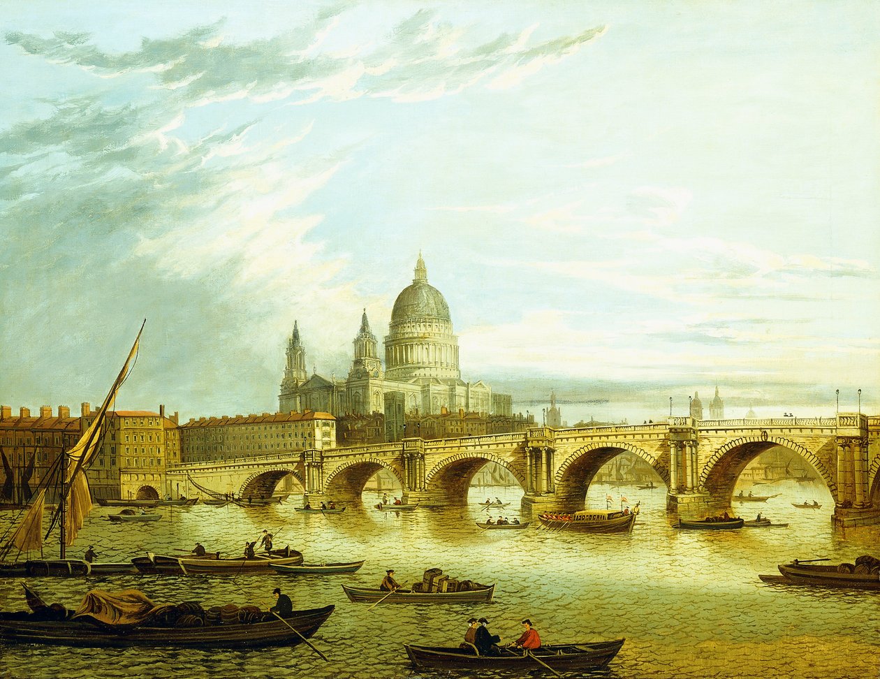 Udsigt over Blackfriars Bridge med Saint Paul