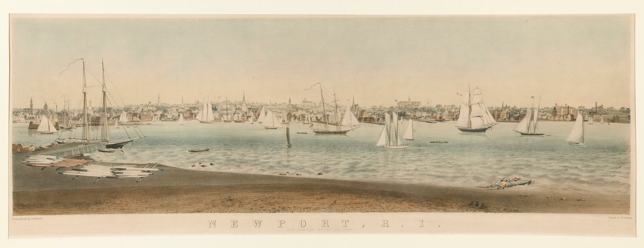 Newport, R.I. / Udsigt fra Fort Wolcott, Goat Island af John Perry Newell