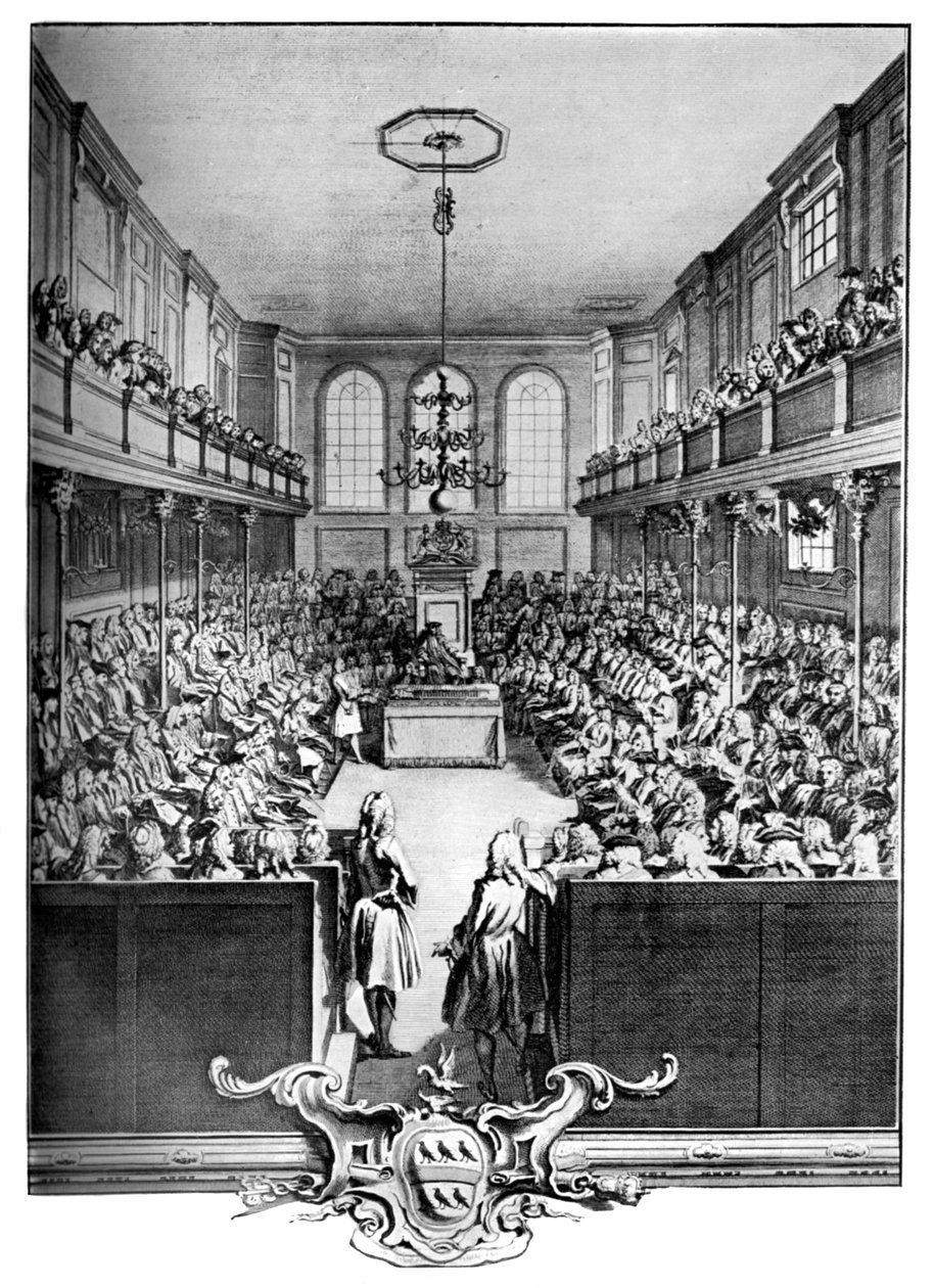 Interiør af Underhuset, Westminster, London, 1742, c1902-1905. af John Pine