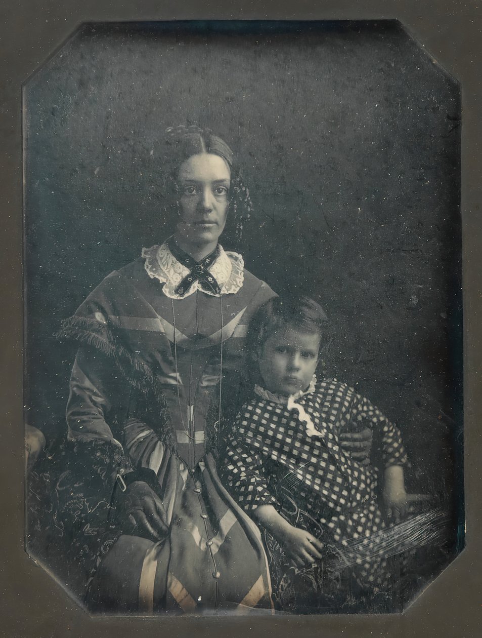 Elizabeth Bakewell James og hendes søn, Frank B. James, ca. 1846. af John Plumbe Jr..