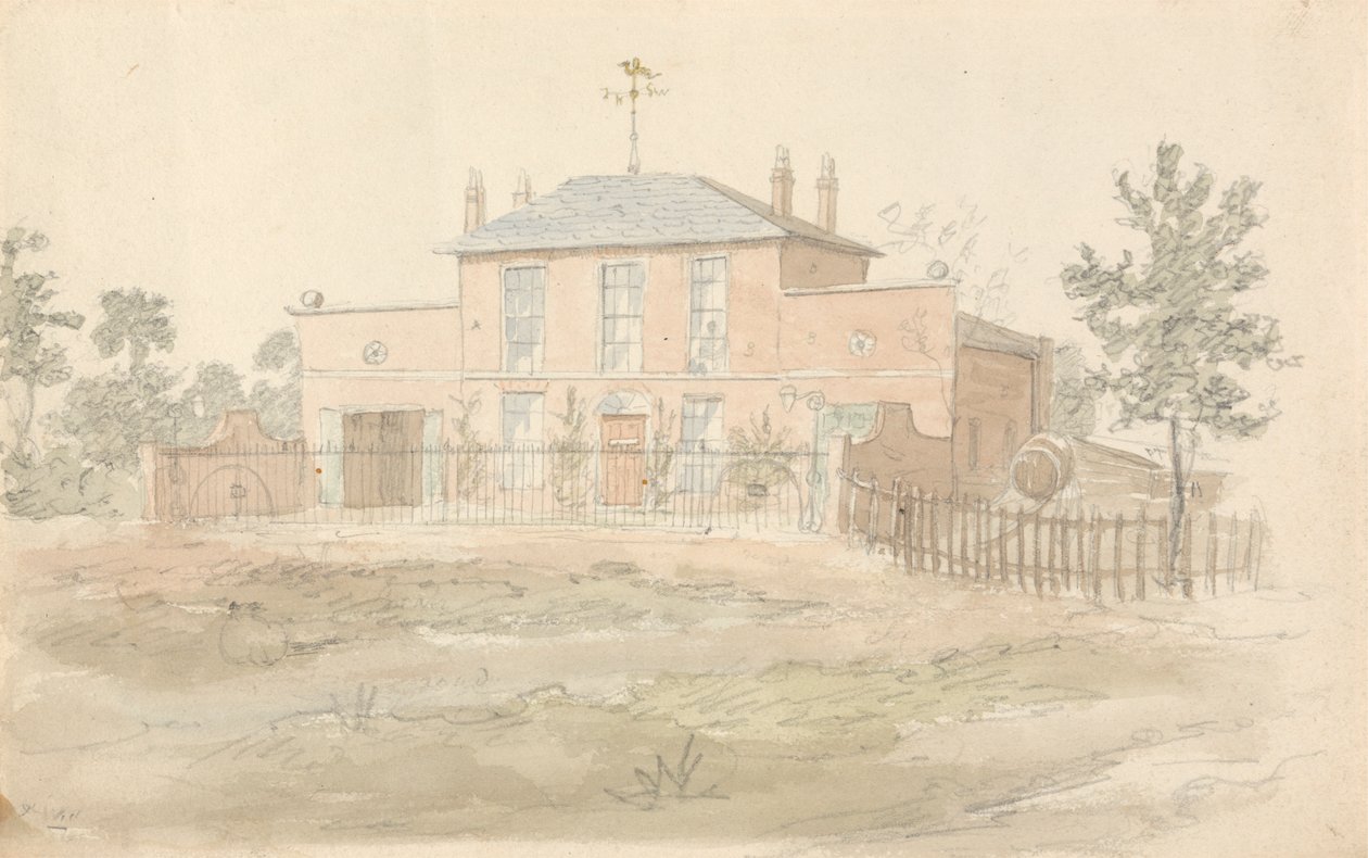 Hus med vejrhane af John Preston Neale