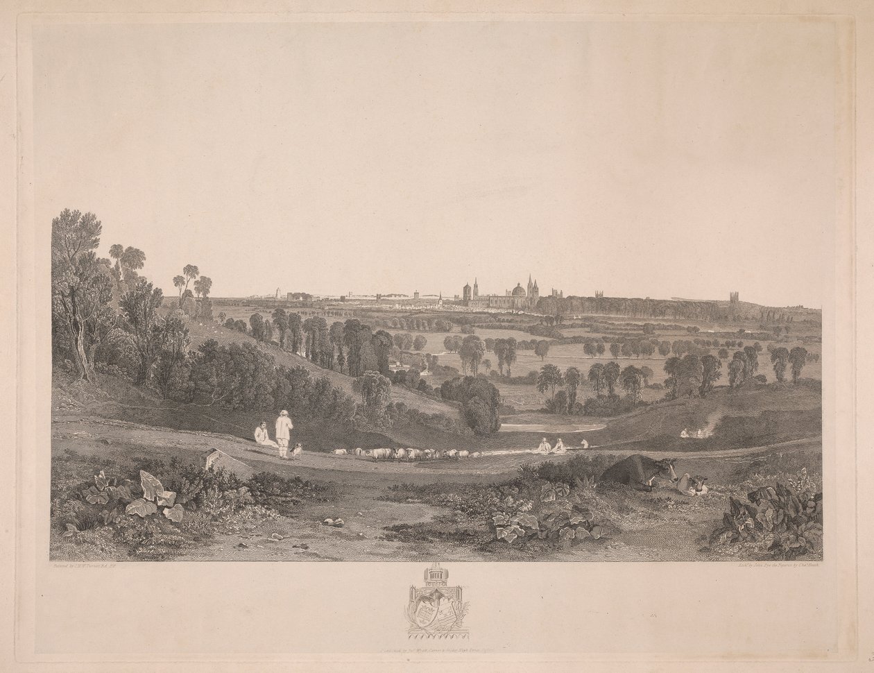 Udsigt over Oxford fra Abingdon Road af John Pye