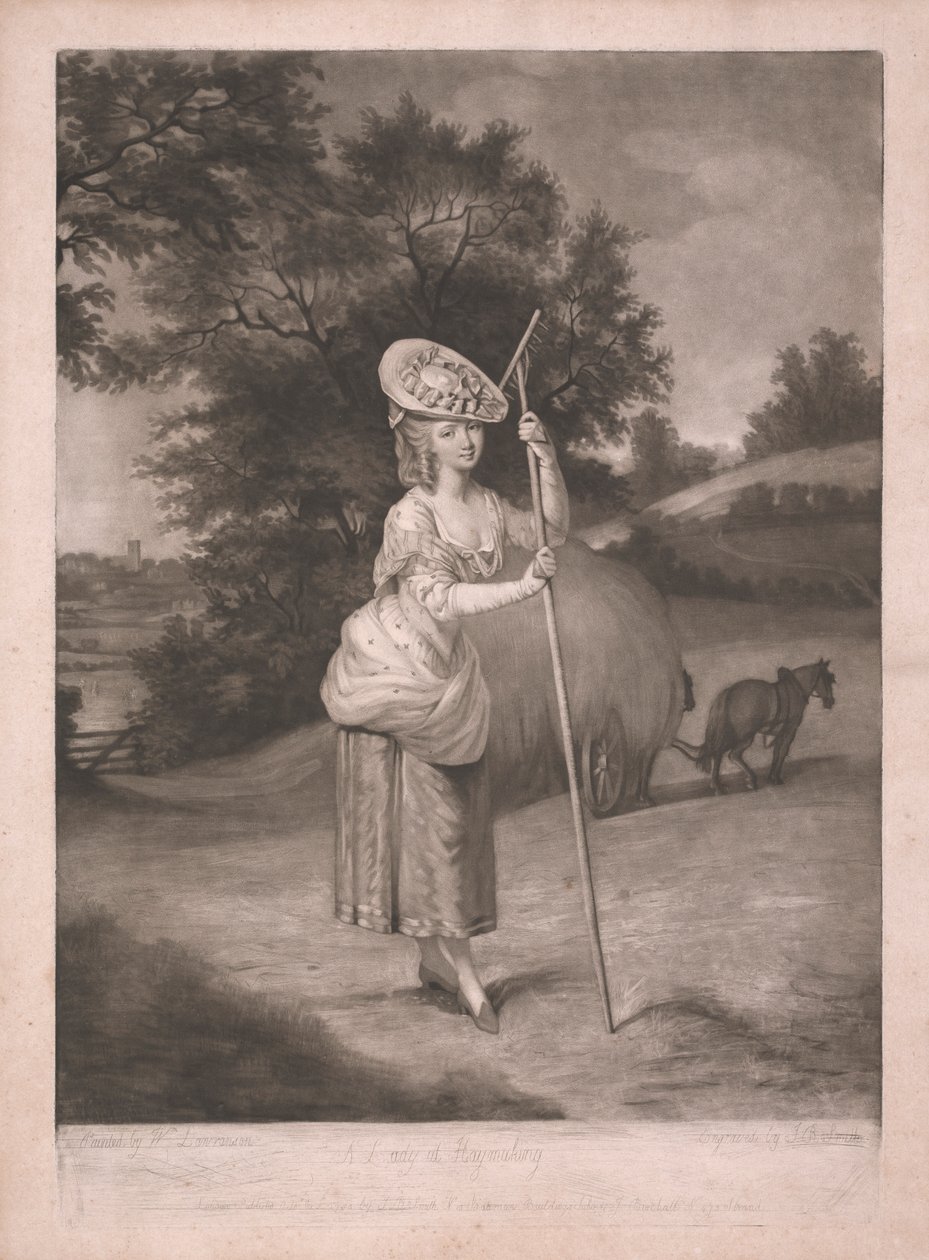 En Dame ved Høslæt af John Raphael Smith