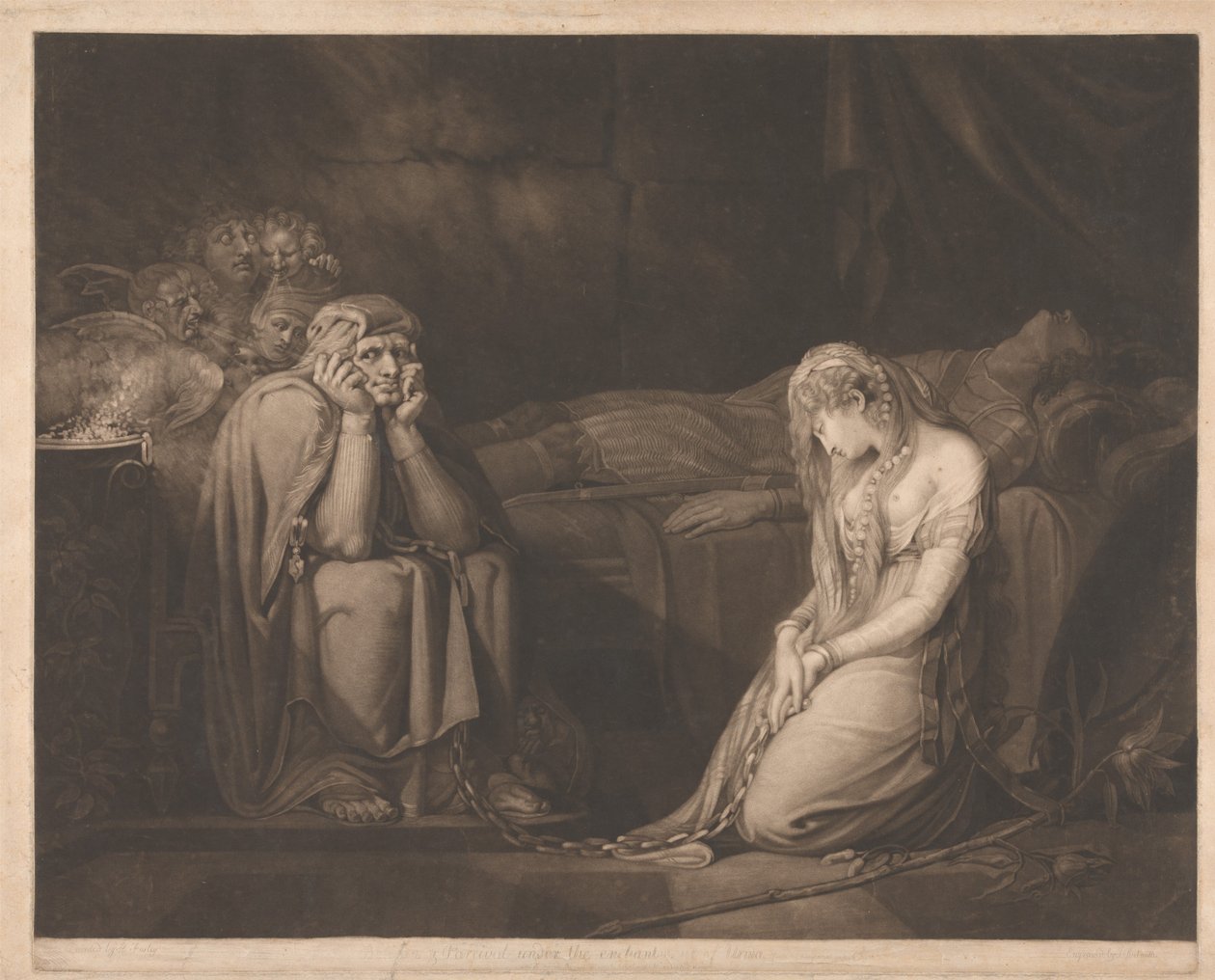 Bellsane og Parzival under Urmas fortryllelse af John Raphael Smith
