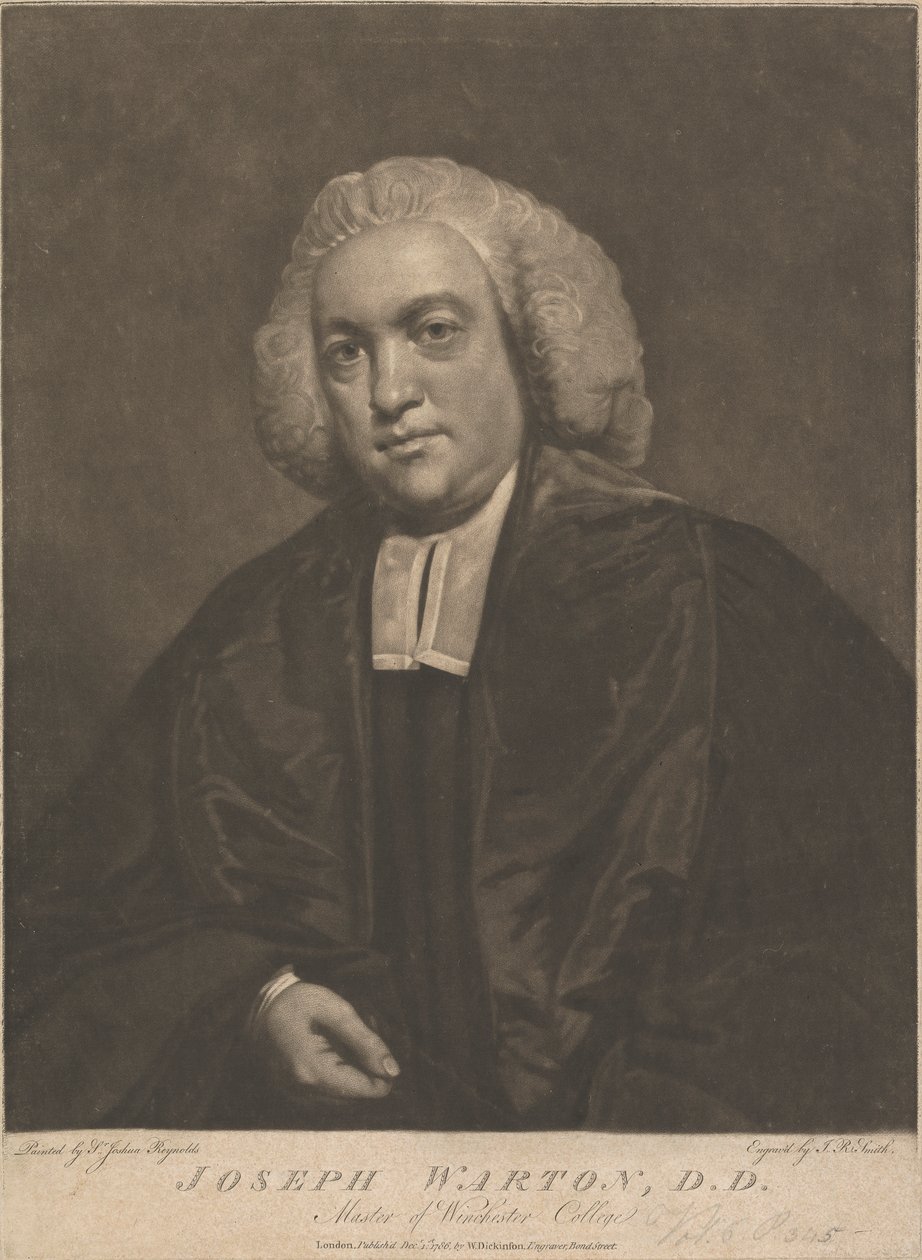 Joseph Warton, Master of Winchester College af John Raphael Smith