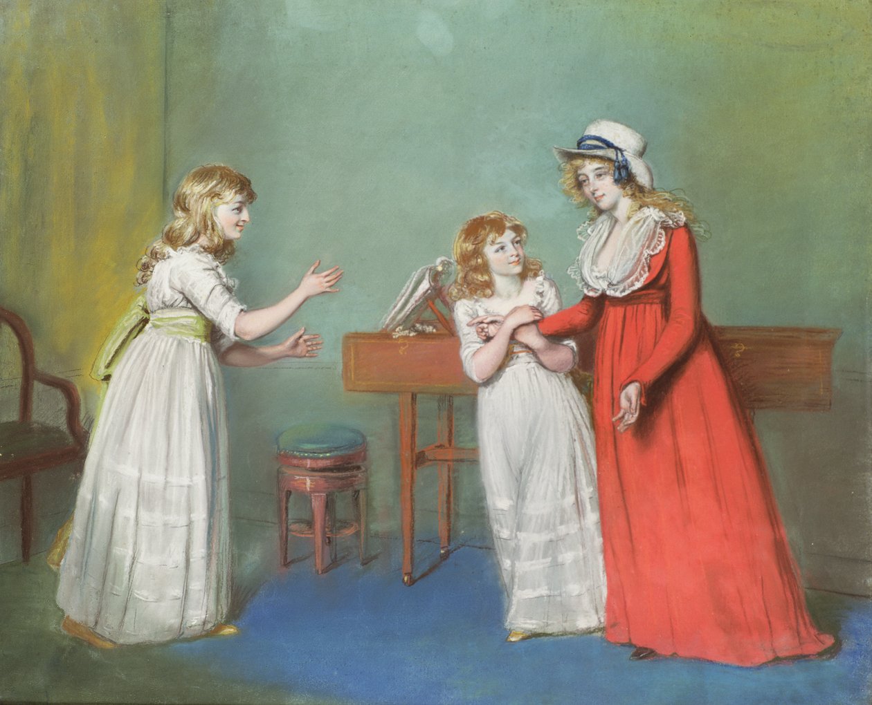 Mrs. Henderson, Mrs. Kendall og Mrs. Thompson, døtre af Thomas Rowsby, Crome Hall, Malton, Yorkshire af John Raphael Smith