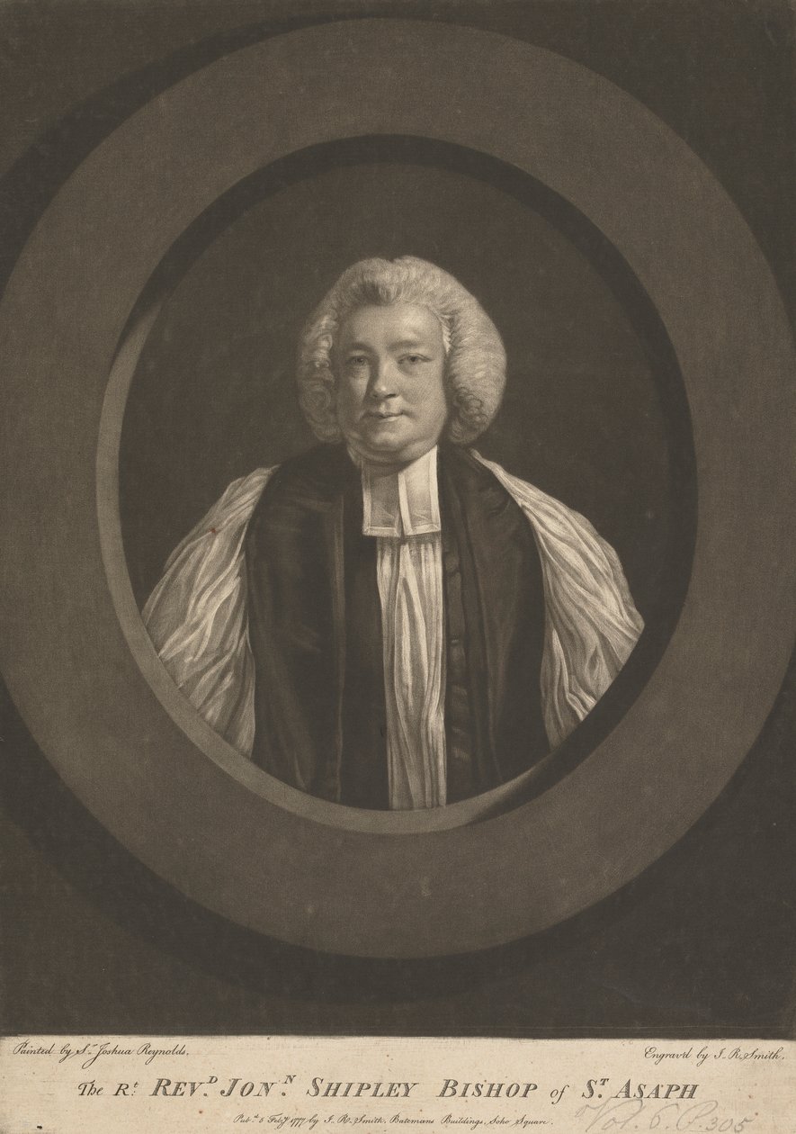 Pastor Jonathan Shipley, biskop af St. Asaph af John Raphael Smith