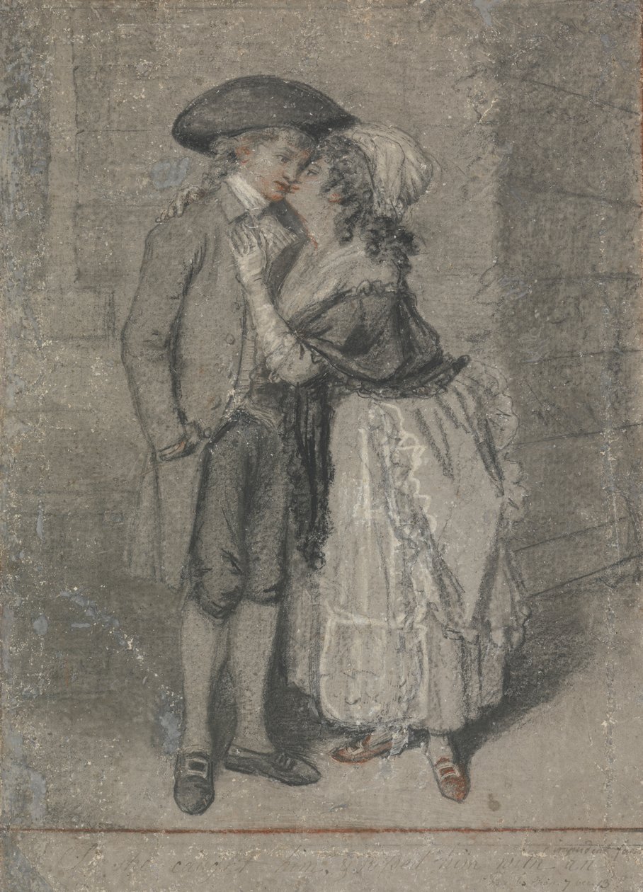 Så hun fangede ham og kyssede ham (Ordsprogene, kapitel VII, vers 13) af John Raphael Smith