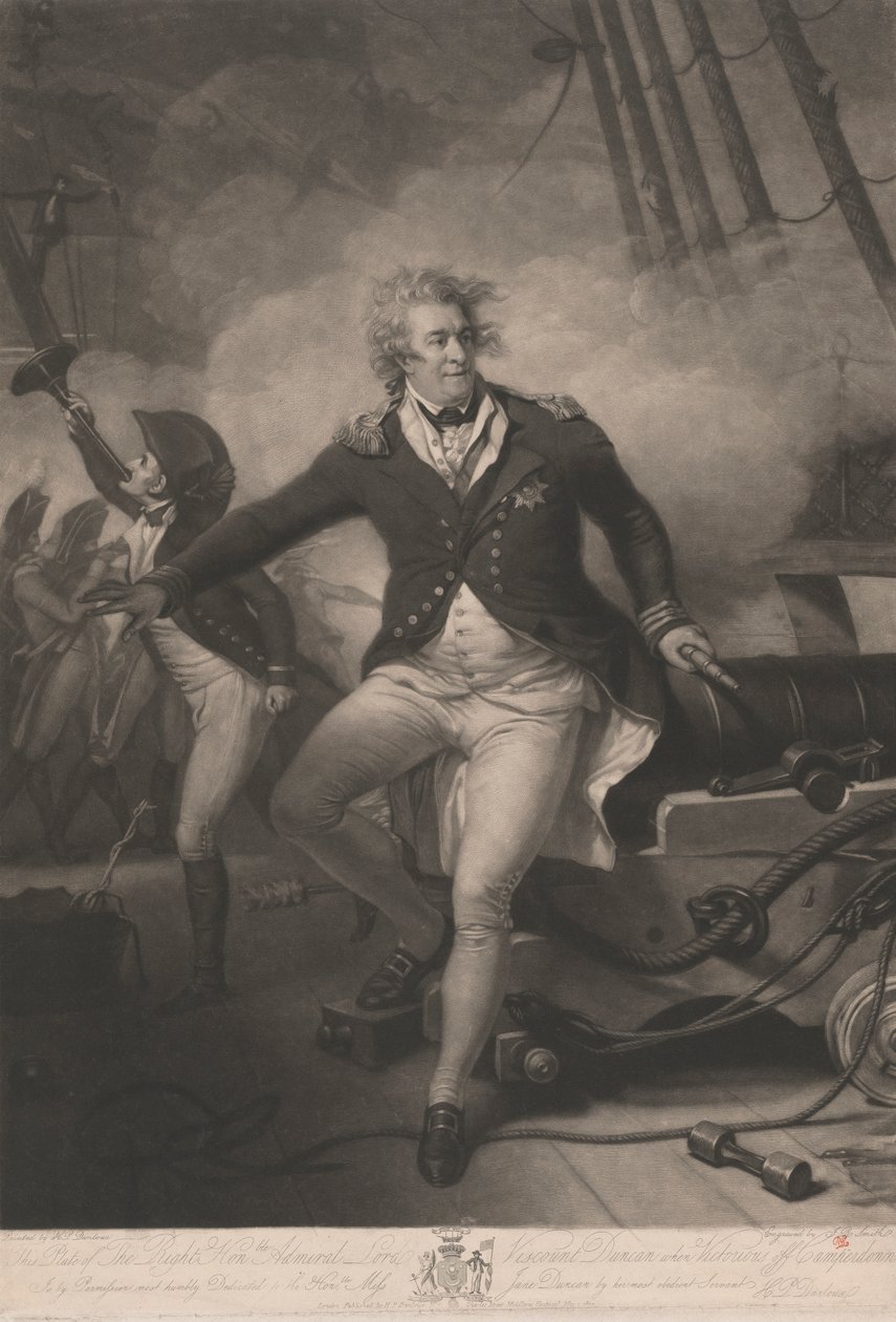 Den ærede admiral Lord Viscount Duncan, når den sejrede fra Camperdown af John Raphael Smith