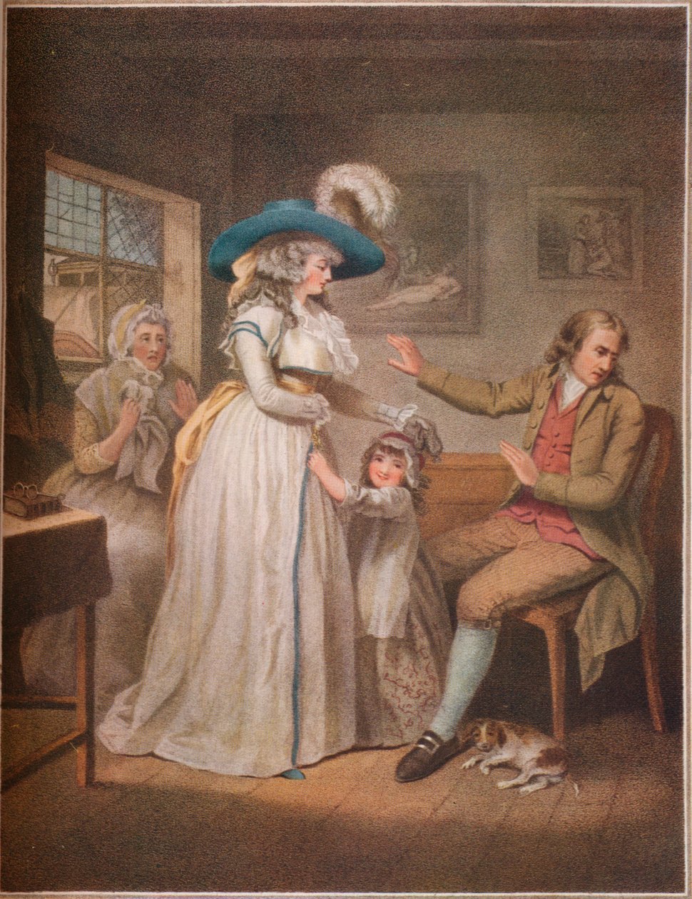 Den dydige Forælder. Laetitia bestræber sig forgæves af forældre på at forsone sine forældre, 1789 af John Raphael Smith