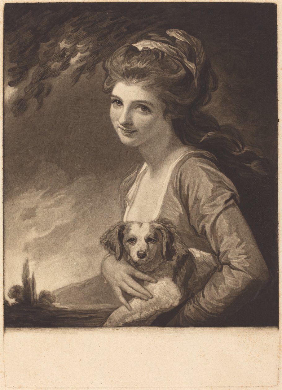 Lady Hamilton som naturen af John Raphael Smith after George Romney