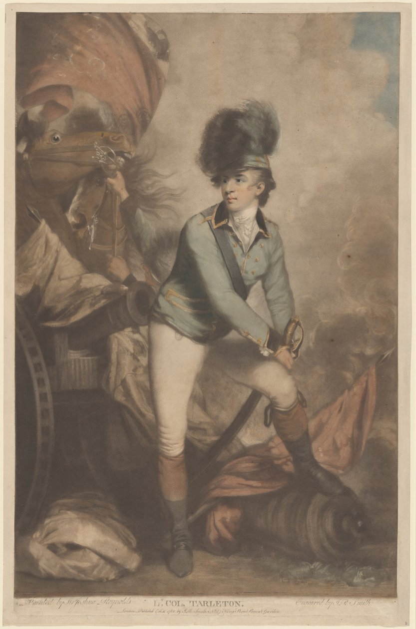 Oberstløjtnant Tarleton af John Raphael Smith after Sir Joshua Reynolds